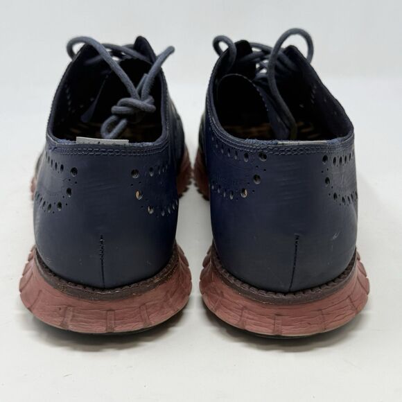 Cole Haan ZeroGrand Remastered Shoes Mens 10 M Blue Leather Wingtip No Stitch - Picture 10 of 16